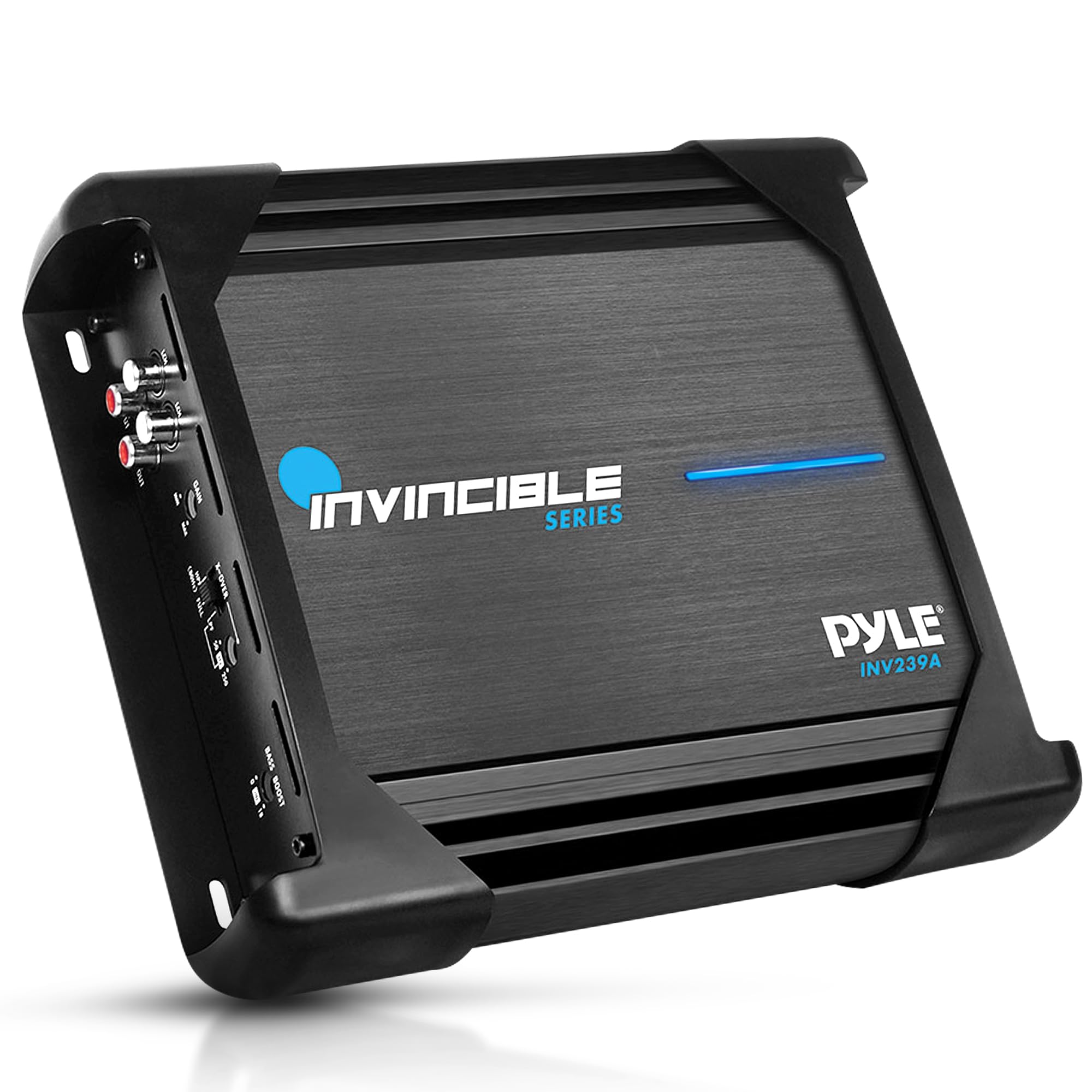 Pyle 9” Class AB Mosfet Amplifier - Invincible Series Bridgeable Amp, 2 Channel 1000 Watts Max, Mosfet PWM Power Supply, High-Current Dual Discrete Drive Stages, Advanced Protection Circuitry