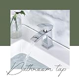 Hapilife Basin Taps Waterfall Mono Monobloc with Slotted Waste UK Hoses view 3