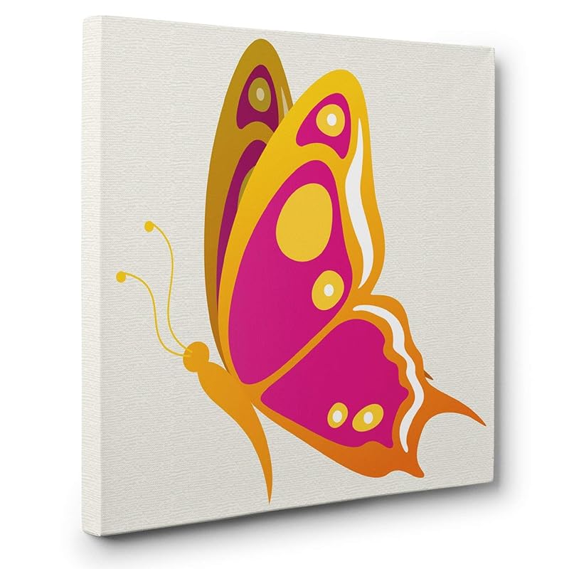 Butterfly Pink CANVAS Wall Art Home Décor Handmade
