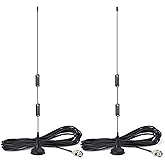 Bingfu Antena de escáner de policía de 20 a 1300 MHz, base magnética, antena HF VHF UHF Radio Jamón BNC Antena macho (paquete