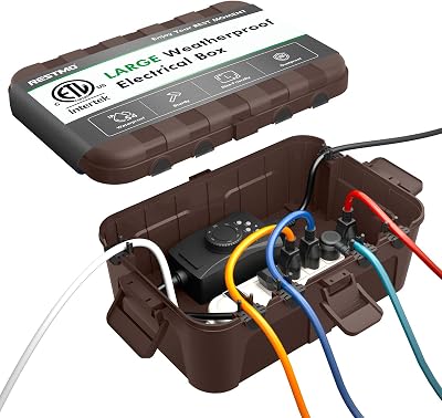 Restmo Extra Large Weatherproof Electrical Box IP54 Brown 12.6x8.7x5.1 in