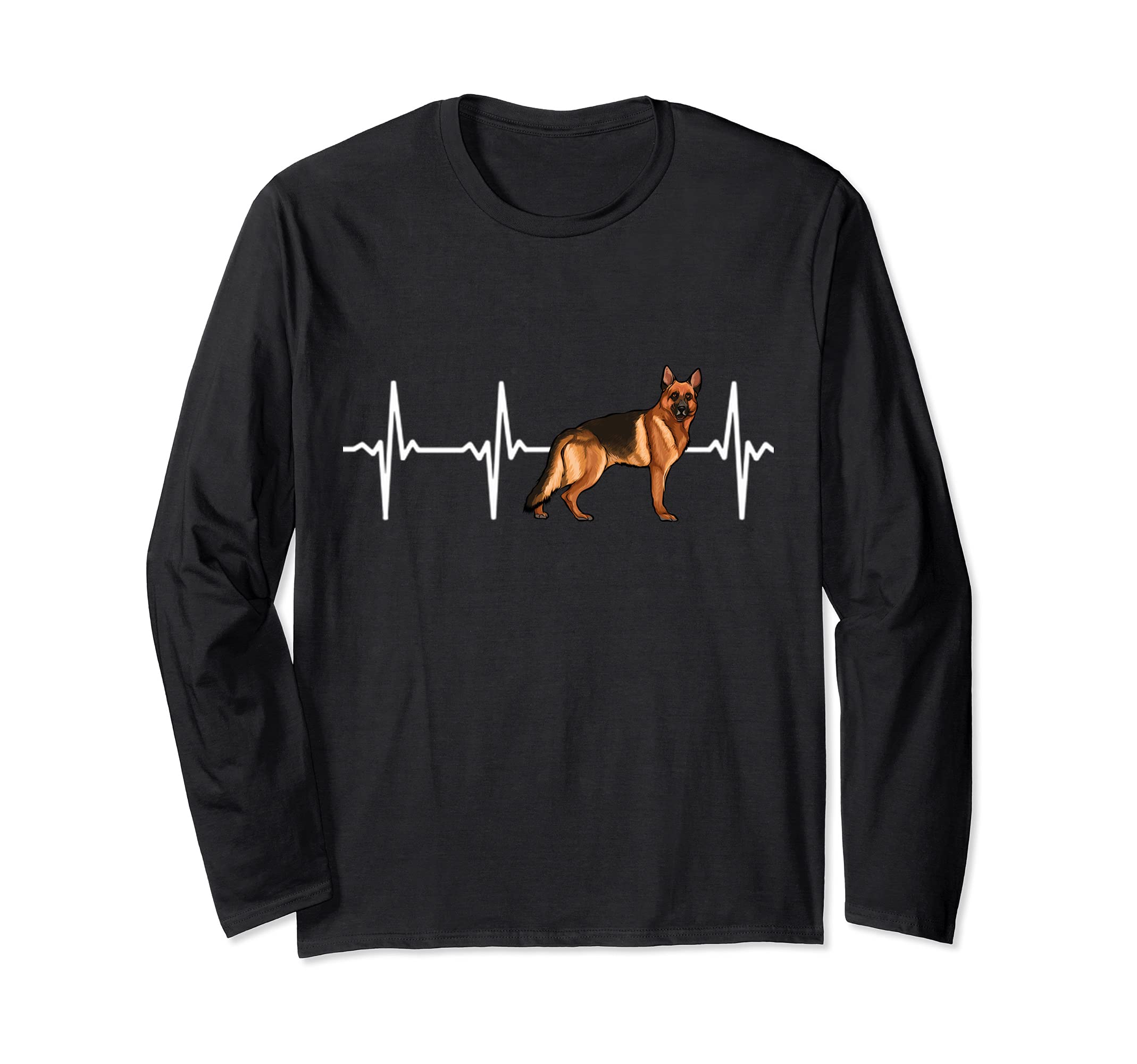 German Shepherd Heartbeat Love My Dog Long Sleeve T-Shirt