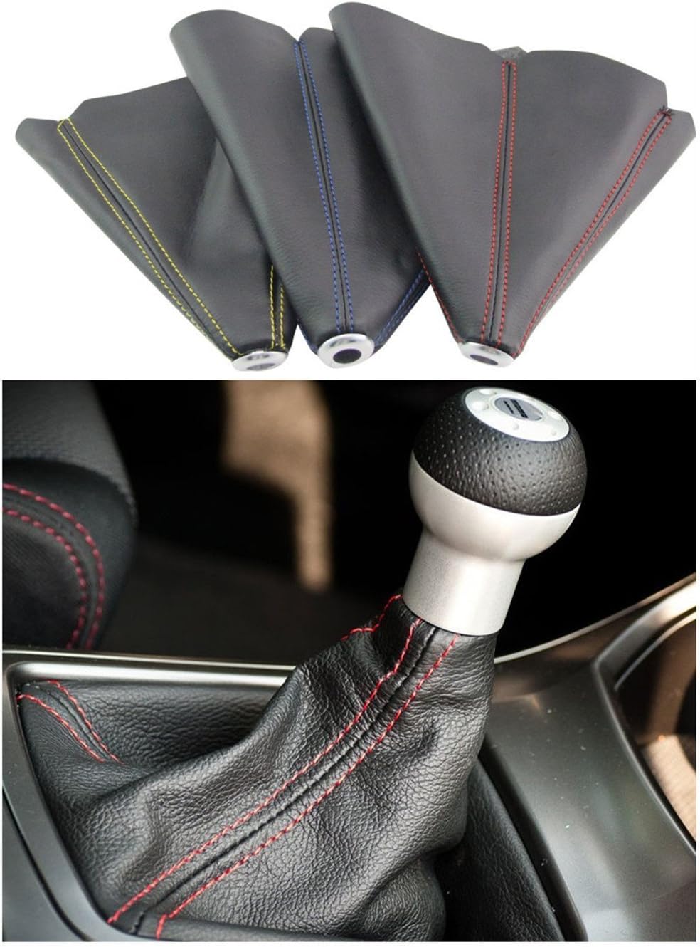 PVC Shift Boot for Manual Automatic Car/Auto Gear Shift Knob Cover MT/AT Universal Type(Deep Red)