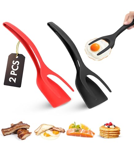 Aazon.co: 2 In 1 Grip & Flip Spatula, Egg Flipper Spatula - Perfect For Eggs, Pancakes, Steak...