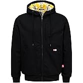 TICOMELA FR Jackets for men Flame Resistant Duck Hoodies Insulated Hooded Coat Outwear Water Repellent Oil Resistant