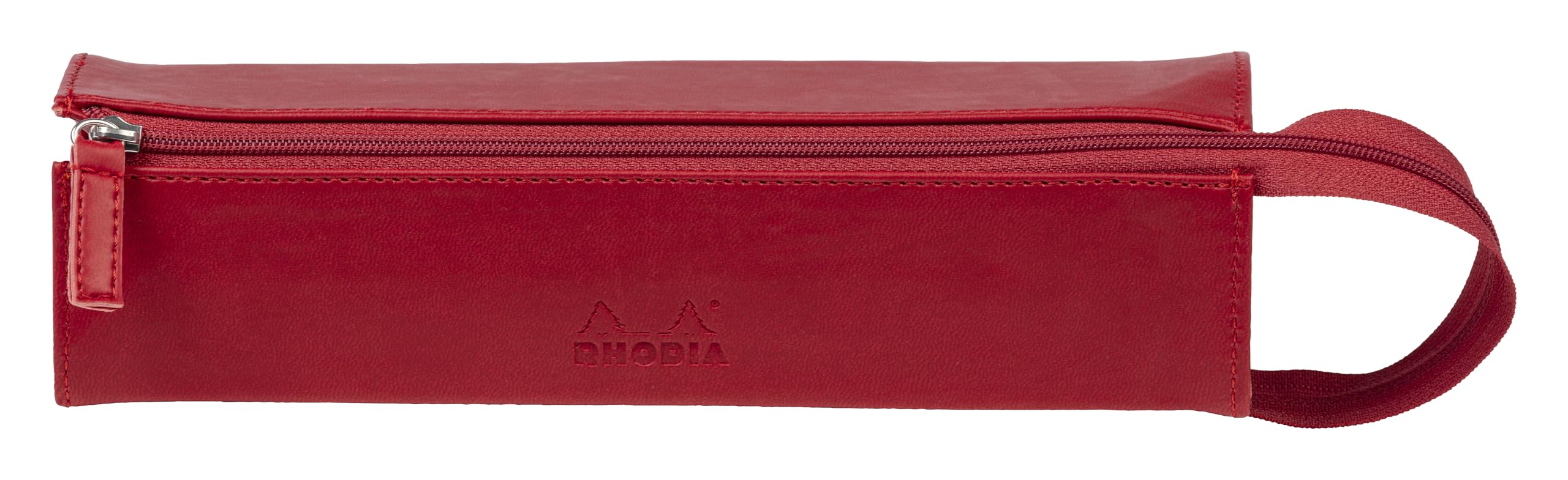 RHODIA 319023C - Pencil case Rhodiarama Poppy - 23x5x5 cm - Flat opening for use as a pencil case - Faux leather - Storage for pens, pencils, markers, small supplies
