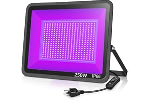 XYCN 250W LED Black Lights, Flood Light with Plug, IP66 Waterproof for Dance Party, Glow in The Dark, Stage Lighting, Body Paint, Fluorescent Poster, Neon Glow
