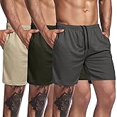 COOFANDY Men's 3 Pack Workout Gym Shorts Mesh Athletic Shorts Lightweight Bodybuilding Training Short Pants with Pockets