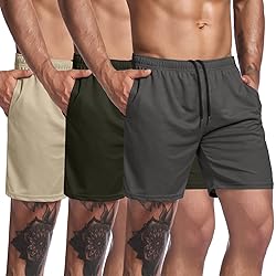 COOFANDY Men's 3 Pack Gym Workout Shorts Mesh