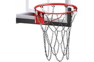 GW GWONGVVEI Basketball Net Heavy Duty Replacement,Carbon Steel Chain Basketball net, Anti-Rust Use Indoor Outdoor Standard 12 Loops Hoop