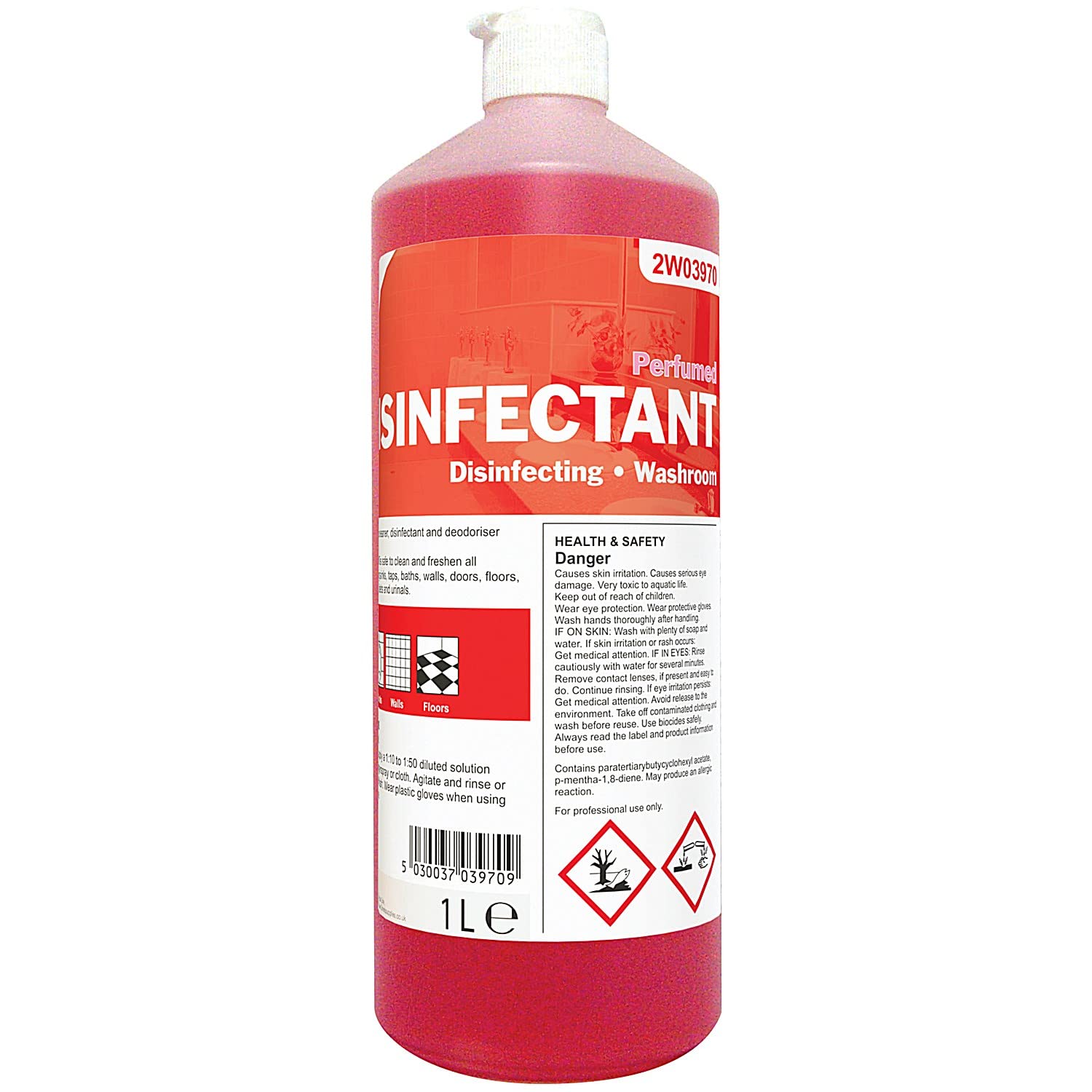 2Work Disinfectant and Washroom Cleaner Perfumed 1 Litre 2W03970