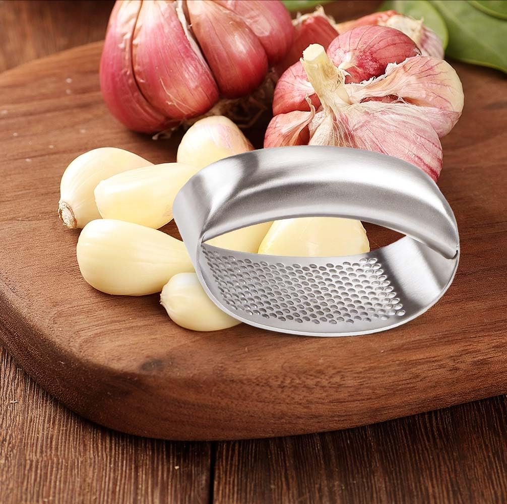 Premium Knoblauchpresse Aus Edelstahl, 2025 Neu Knoblauchwippe, Knoblauchpresse Spülmaschinenfest, Handlich & Leicht Zu Reinigen, Garlic Press Für Zerkleinert Knoblauch & Ingwer Mühelos (1) 7