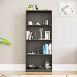 Vida Designs Cambridge 4 Tier Large Bookcase Black Wood Shelving Unit view 2