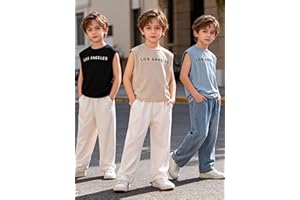 Boys 3 Pieces Tank Top Mix Set, Sleeveless Tank Tops Summer Kids Casual Vest Clothes with Differ 3Colors Sets