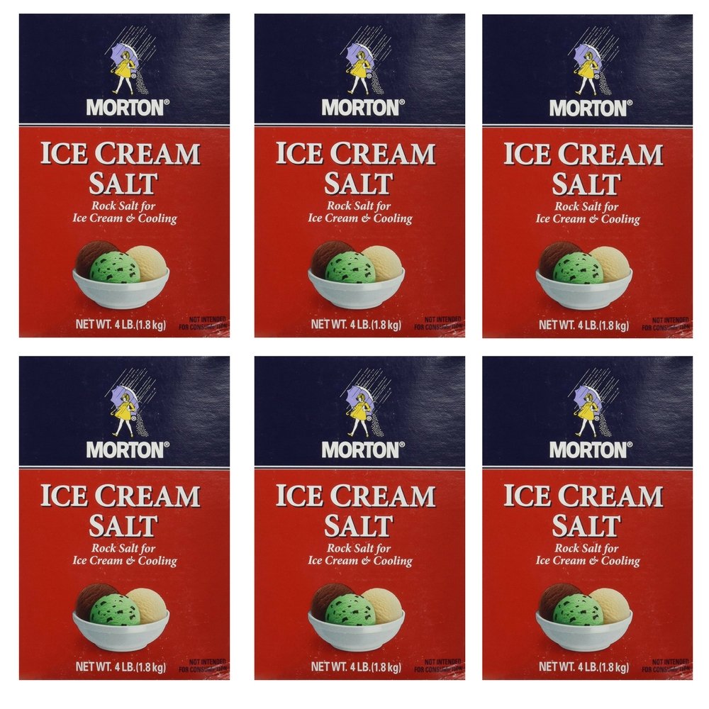 Morton Ice Cream Salt 4lb box (Pack of 6) Grocery