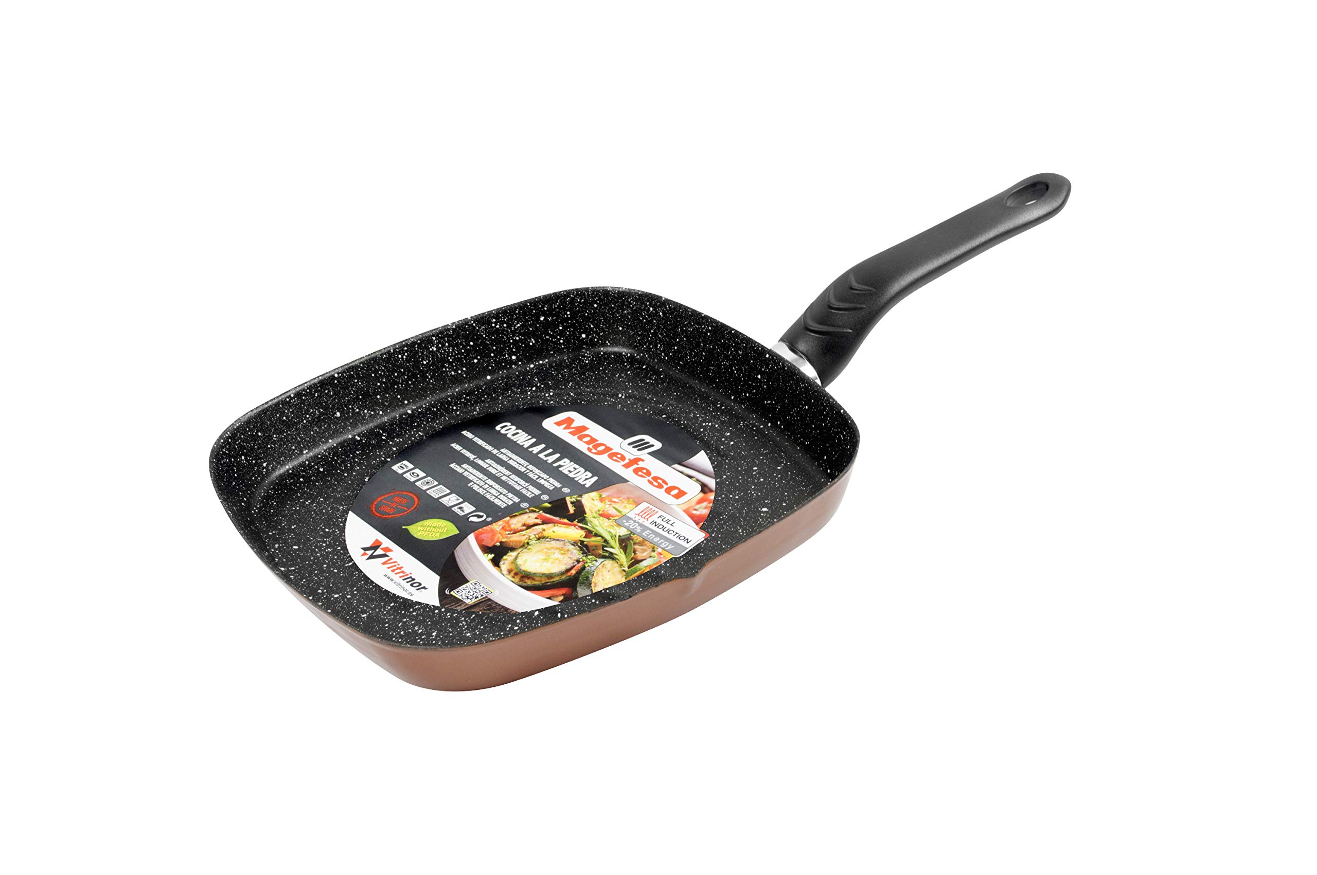 Magefesa-Copper-Asador-28cm-de-acero-vitrificado-exterior-color-cobre-Antiadherente-bicapa-reforzado-efecto-piedra