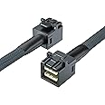 10Gtek SFF-8643 to SFF-8643 12G Internal Mini SAS HD Cable, with Sideband, for NVMe Backplane/RAID Card, Hot-Swap & SATA Compatibility, 100-Ohm, 1-m(3.3ft)