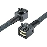 10Gtek SFF-8643 to SFF-8643 12G Internal Mini SAS HD Cable, with Sideband, for NVMe Backplane/RAID Card, Hot-Swap &amp; SATA Compatibility, 100-Ohm, 0.5-m(1.6ft)