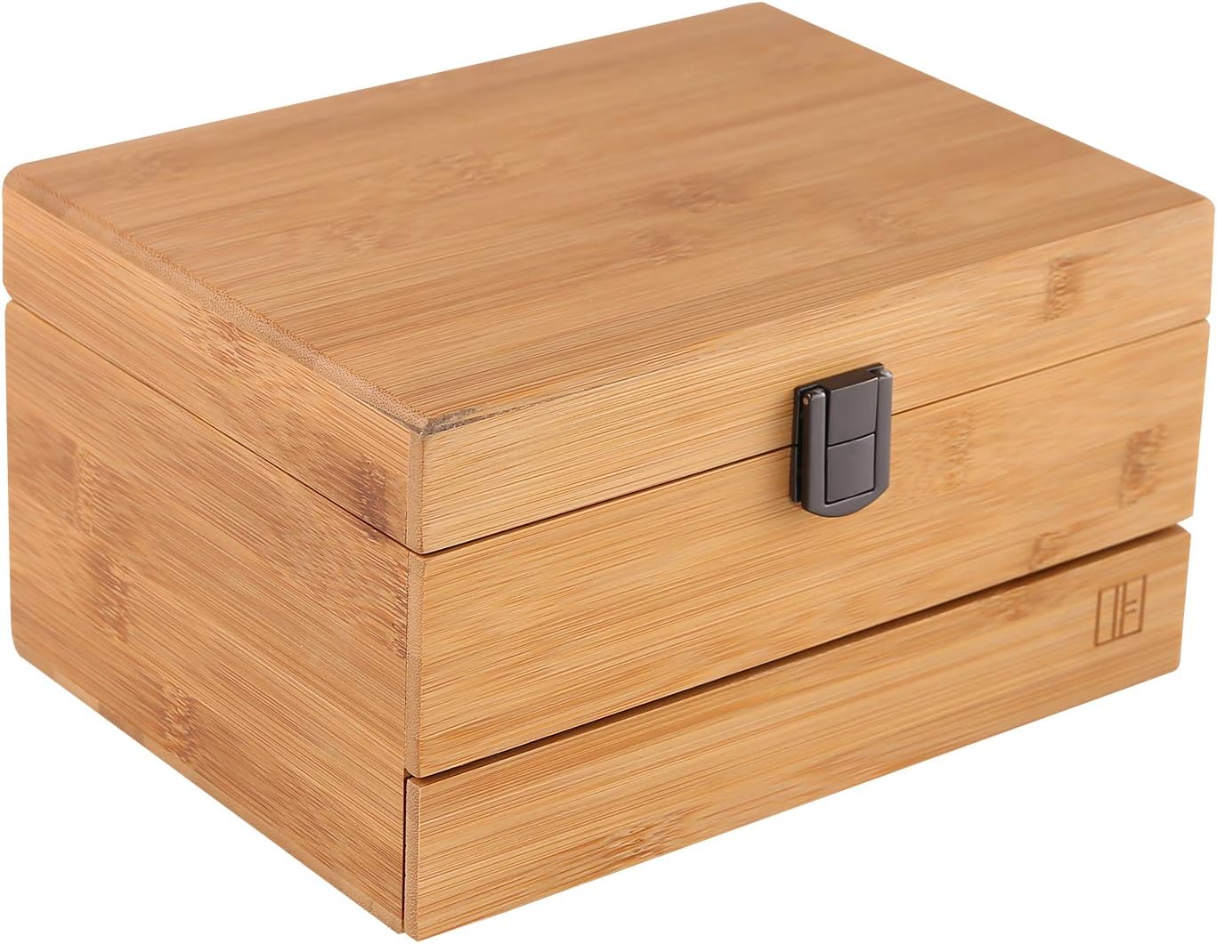 Bamboo Jewelry Box Organizer for women Watch Storage 3 Layers Jewelry Organizer Storage Display Case Gift for Mom Girlfriend: Home Improvement