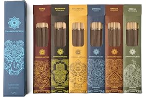 Jembrana Incense Sticks Mix 6 Scents (144 Sticks Total), 24 Sticks Each of Sandalwood, Amber, Maha Triloka, Gardenia, Padma & Raja Harum, Sold by Bali Soap