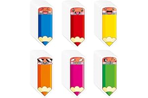 Outus 108 Pcs Pencil Cutouts Classroom Pencil Name Tags Pencils Bulletin Board Name Labels with 120 Pcs Adhesive Glue Point Dots for Toddler Kids Teacher Student Back to School Party Supplies(Cute)