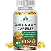High-Potency Omega 3-6-9, 100% Vegan Sourced Natural Supplement for Heart and Joint Health, 2 Month Supply, 120 Softgels