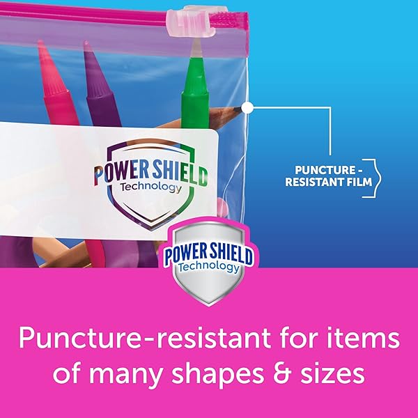 ZIPLOC QUART FOOD STORAGE SLIDER BAGS, POWER SHIELD TECHNOLOGY FOR MORE DURABILITY, 76 COUNT