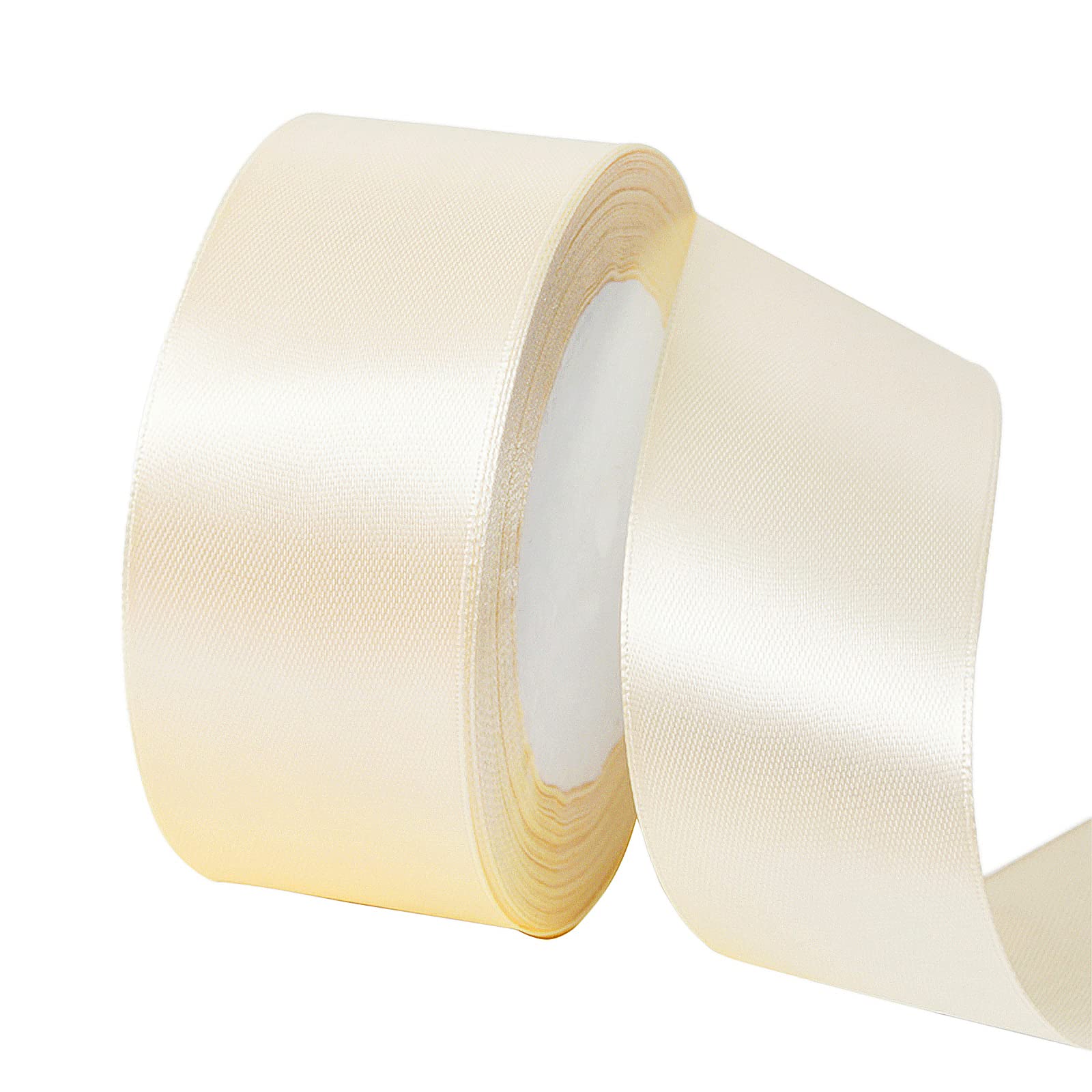 22m Wide Ivory White Satin Ribbon 40mm for Wedding Car,Large Fabric Ribbon 1.5 Inch Car Ribbon Thick Baby Blue Ribbon for Crafting,Gift Wrapping,Wedding,Christmas,DIY,Hair Bows,Cake Decorations — image 1