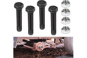 JOHNTRUCK 4 Pack 9/16" -18 X 3-1/2" Long Trailer Leaf Spring Shackle Bolts w/Lock Nuts, fit for 2” Wide Leaf Spring & Double Eye Leaf Springs, for 6,000lb and 7,000lb Axles