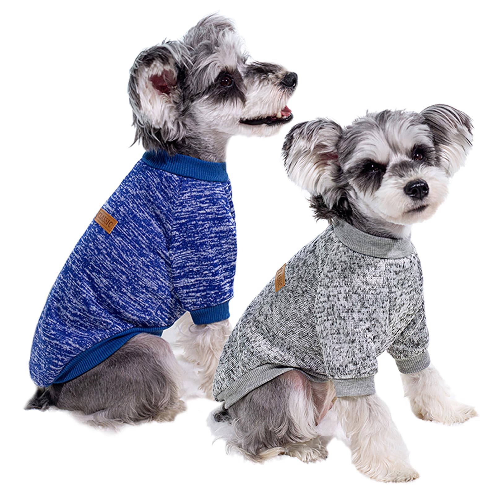Photo 1 of 2 Pack Dog Sweaters for Small Dogs - Warm Winter Puppy Sweaters Cute Soft Dog Clothes Outfit Pet Costume for Boy Girl Doggie, Cat, Bulldog Pug Yorkie Kitten Chihuahua