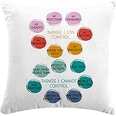 Things I Can Control Psychology Mental Health Therapy Throw Pillow Cover,Motivational Inspirational Mental Health Therapy Cushion Cover for Sofa Bed Home Decor 18 x 18 Inch,Housewarming Gifts