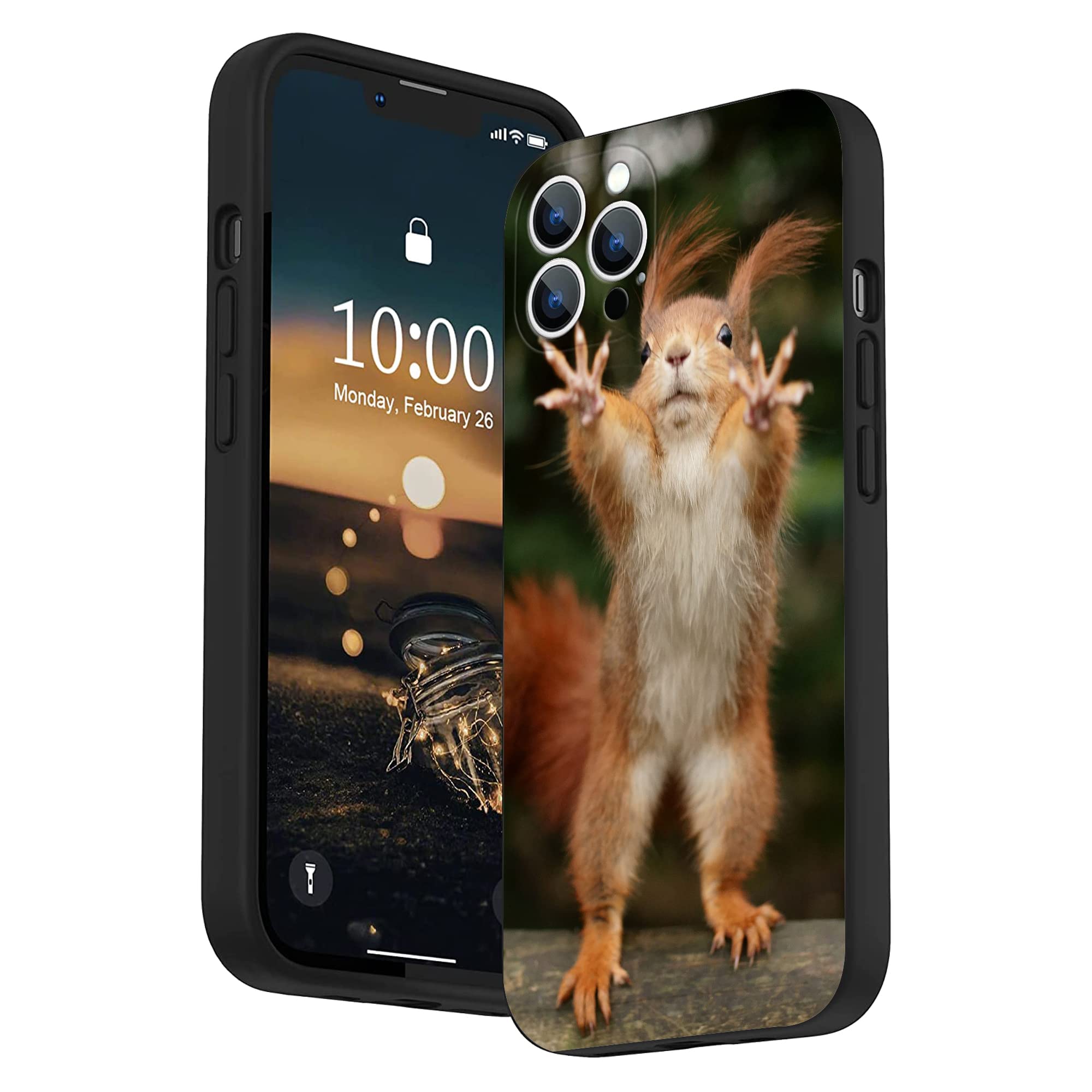 Photo 1 of *** BUNDLE OF 2 ***FEIZHIRUNAI Compatible for iPhone 14 Pro Case, Cute Squirrel Funny Animal iPhone Case Shockproof Protective Soft TPU Case Gift for Girls Women