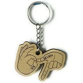 6-7 Meme Keychain – 67 Popular Saying Funny Six Seven Internet Meme Keychain, Novelty Gift for TikTok slang wording, Backpack & Bag Charm Accessory made of wood