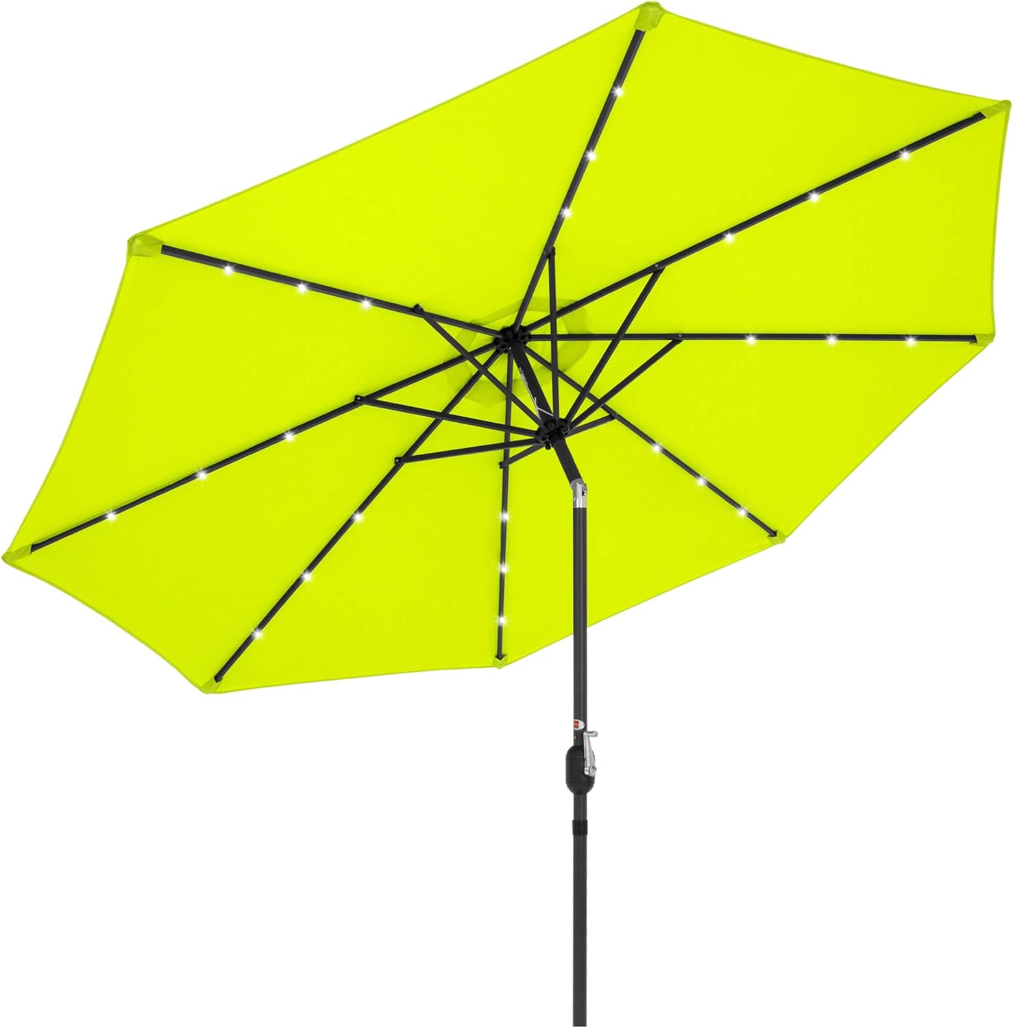 Best Choice Products 10ft Deluxe Solar Led Lighted Patio Umbrella W Tilt Adjustment Light Green Amazon Co Uk Garden Outdoors