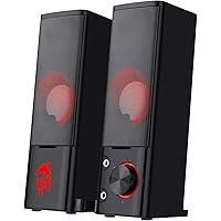 Redragon GS550 PC Gaming Speakers, 2.0 Channel Desktop Computer Sound Bar with Compact Maneuverable Size, Headphone Jack, Qua