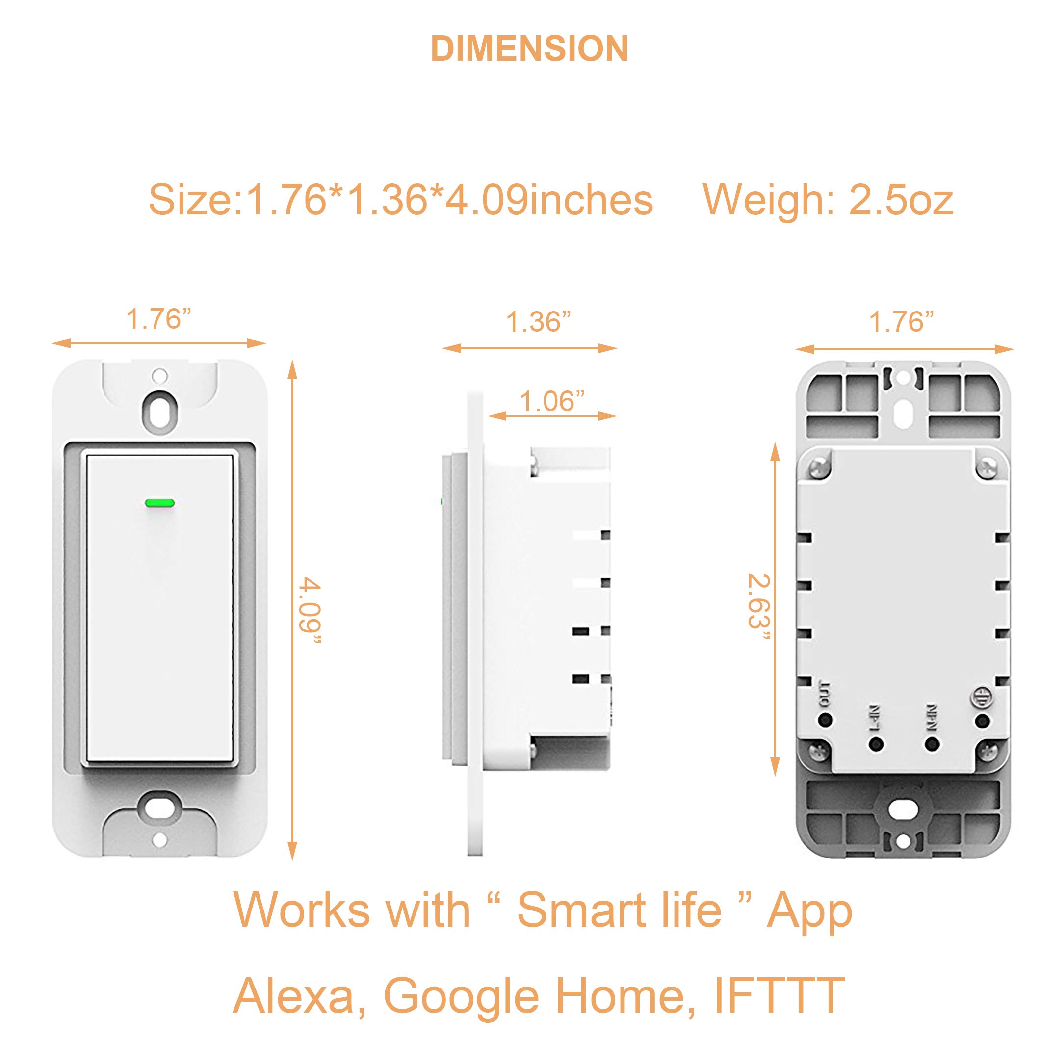 micmi-Smart-Light-Switch-Compatible-with-Amazon-Alexa-Echo-Works-with-Google-Home-No-Hub-Required-Smart-Home-WiFi-Wireless-Suit-for-1234-Gang-Switch-Box-Neutral-Wire-Required-White-4pack 71w h6BDY2L