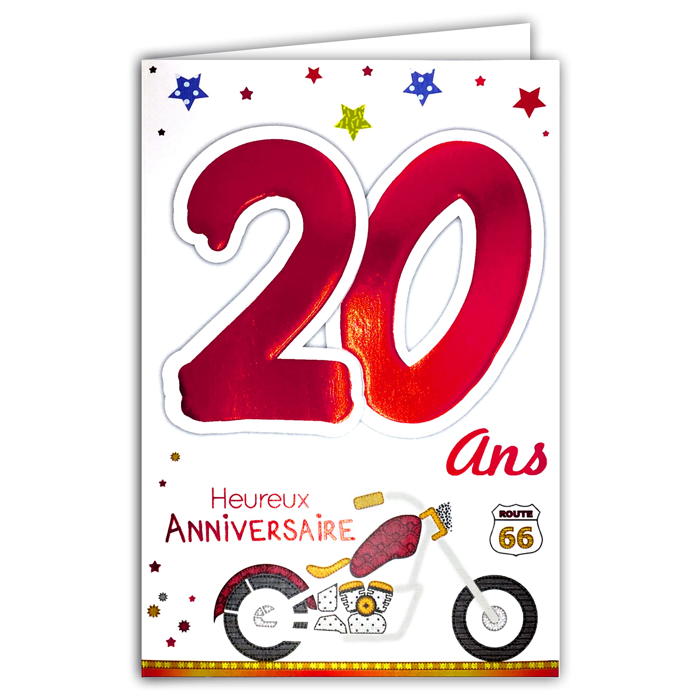 MV 69-2021 Age 20 Birthday Card Boy Young Man Design Motorcycle