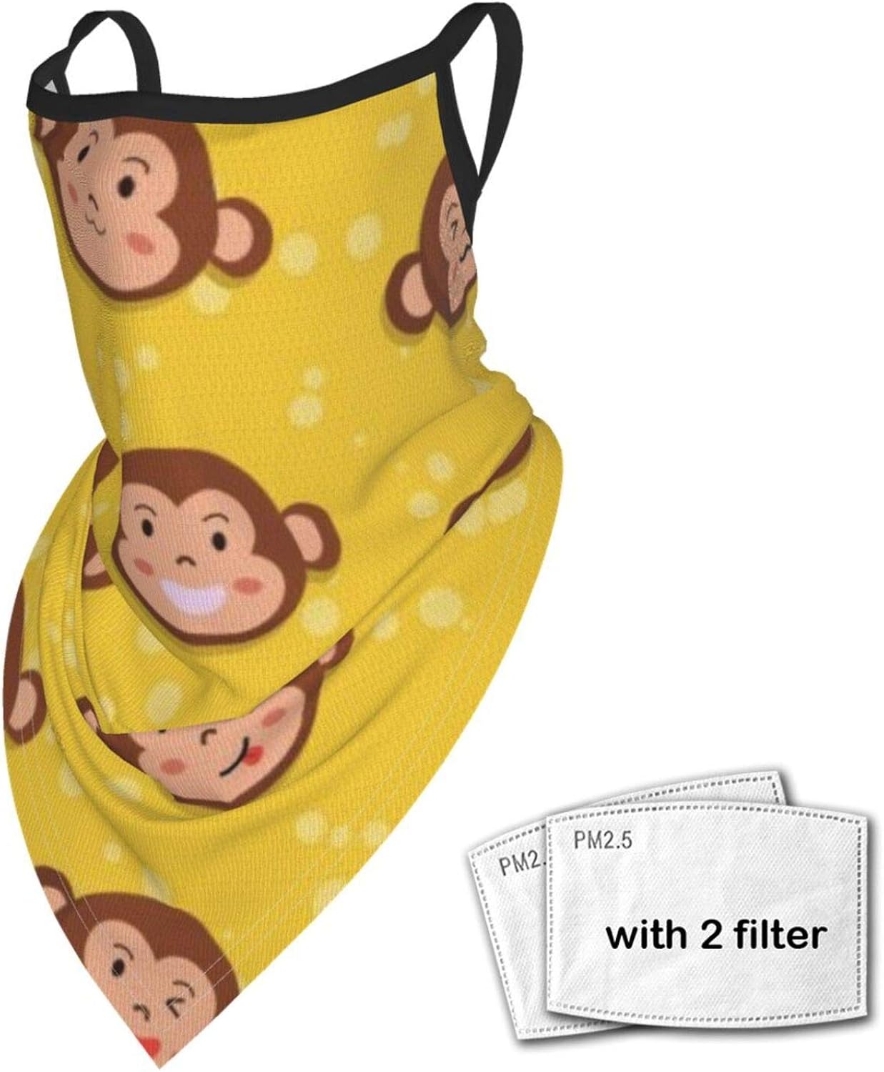 Monkey Seamless Unisex Face Scarf Neck Gaiter with Ear Loops Balaclava
