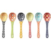 Metahom Ceramic Small Serving Spoons, Colorful Soup Spoon Set of 6 | Ceramic Spoons for Yogurt, Cereal, Ice Cream, Charcuterie Board, Dishwasher &amp; Microwave Safe, 6.2 Inch Cute Decorative Spoons