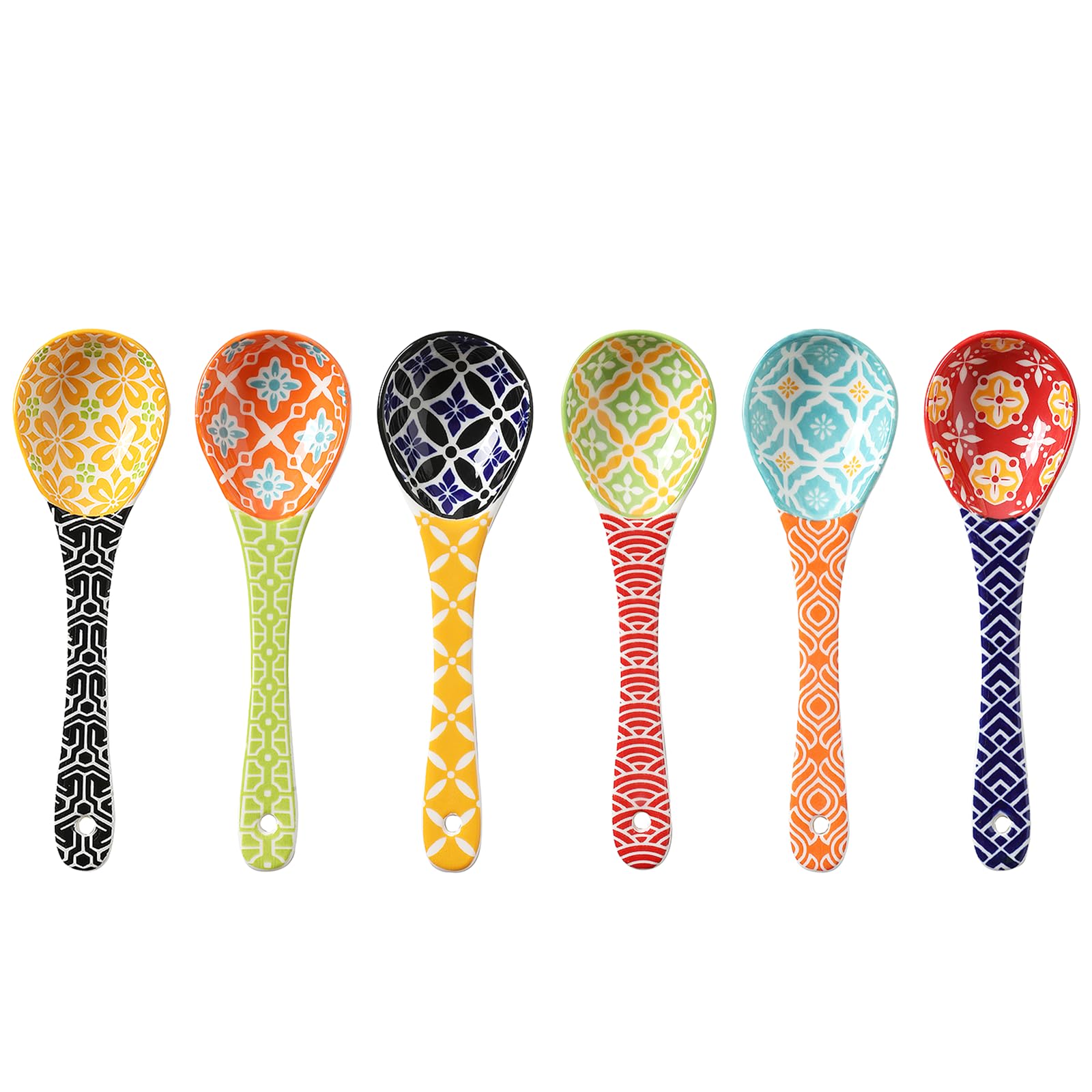 Metahom Ceramic Serving Spoons, Colorful Soup