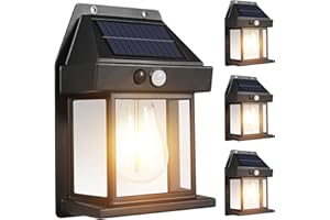 ECLORUI Solar Lights Outdoor, Dusk to Dawn Solar Wall Sconce Motion Sensor, 3 Lighting Modes Waterproof Solar Security Wall Lantern Light Fixtures for Garden Yard Patio Fence Outside Decorative (4PCS)