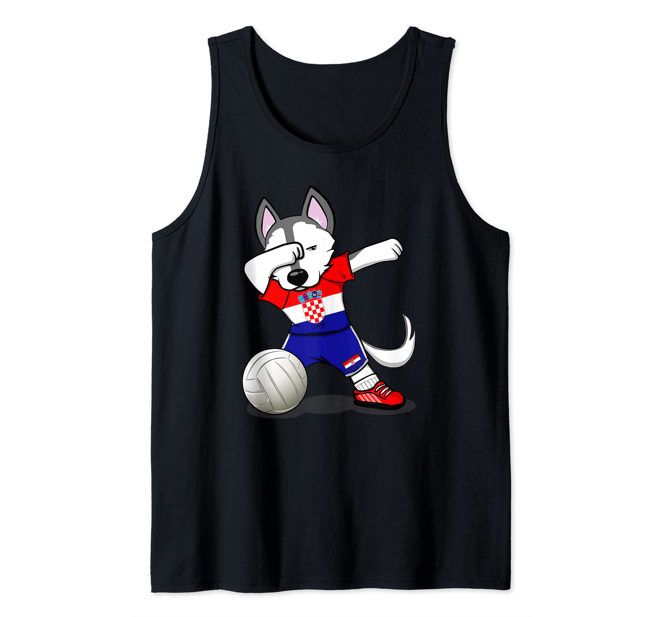 Dabbing Husky Croatia Volleyball Fans Jersey Croatian Flag Tank Top