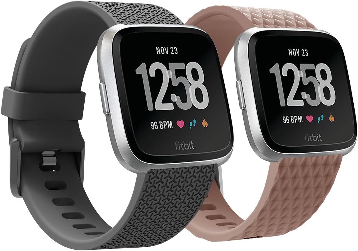Hanlesi Compatible with Versa Strap, Special Design with Two Patterns Adjustable Replacement Sport Wrist Band for Versa Smart Watch