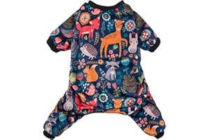 CuteBone Small Dogs Outfit Soft Puppy Onesies Pjs Dog Pajamas Pet Coat Cat Apparel Comfy Doggie Jumpsuit Bodysuit for All Seasons P75M