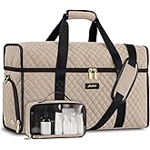 Weekender Travel Duffle Bag for Women: Overnight Bags with Shoe Compartment Carry on Bags for Airplanes with Toiletry Bag Weekend Yoga Gym Bag with Wet Pocket Nude Black