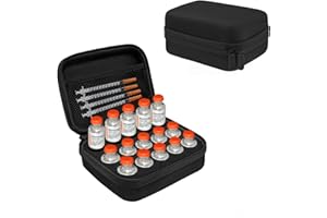 ICIMBI 15-Slot Insulin Vial Case Holder for Refrigerator, Vial Storage Case Fits Standard 10ml U-100 Vials, Snug & Safe Vial Storage with Mesh Bag