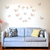 AIEX 24pcs 3D Butterfly Stickers Rose Gold 3 Sizes Wall Decals view 4