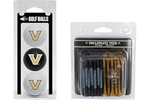 Team Golf NCAA Logo Imprinted Golf Balls (3 Count) & 2-3/4" Regulation Golf Tees (50 Count), Multi Colored