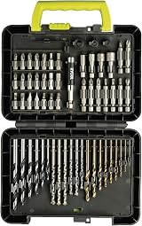 Ryobi 60 Piece Drill and Bit Set RAK60DDF Accessory Kit for Drilling and