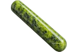 Amazing Gemstone Green Jade Crystal Wand Massage Stick - Pelvic Wand Gua Sha for Adults - Crystals and Healing Stones Massage Wands for Adults Gifts (Smooth)